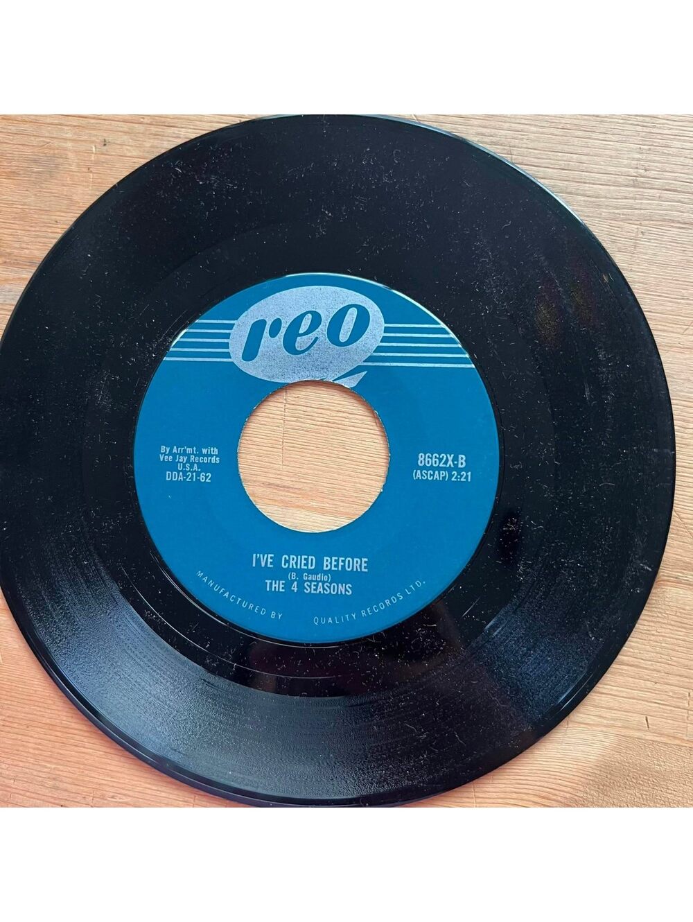 The 4 Seasons - I've Cried Before/Sherry 45rpm VG+ R89